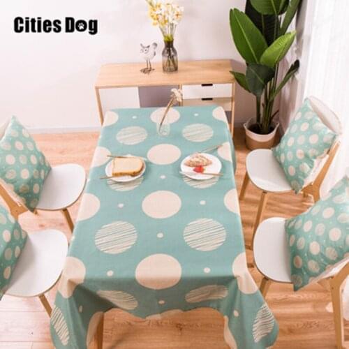 Geometry Love tropical plants Pattern Decorative Table Cloth Cotton Linen Tablecloth Dining Table Cover For Kitchen Home Decor