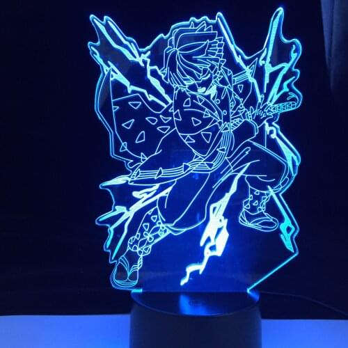 Agatsuma Zenitsu Light Kimetsu No Yaiba Led Night Light Anime Demon Slayer Lamp for Bedroom Decor Light Kids Child Birthday Gift