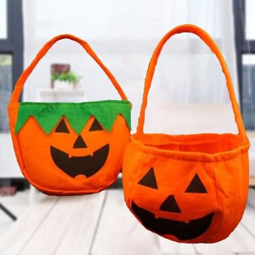 Halloween Pumpkin Candy Bucket Holder Portable Gift Bag Treat or Trick Props Halloween Party Decoration Kids Toy Foldable Bag