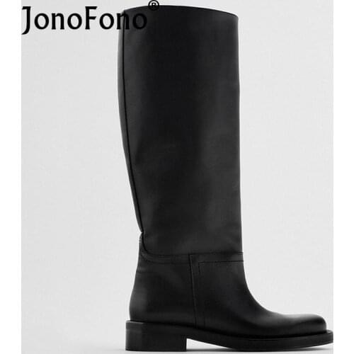 Taoffen Size 33-43 Women Real Leather Knee Boots Winter Shoes For Woman Fashion Platform Long Boots Office Lady Footwear