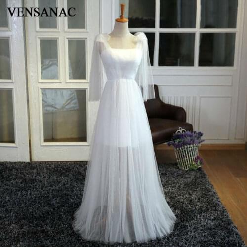 VENSANAC New A Line 2017 Lace Strapless Draped Long Evening Dresses Sleeveless Elegant Flowers Tank Party Prom Gowns
