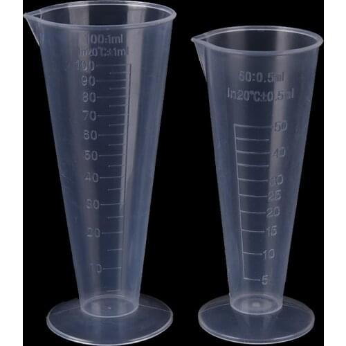 1PCS 50/100ML Transparent Measuring Cup Labs Plastic Graduated Beakers Kitchen Tools Accessories