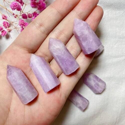 1PC Natural Kunzite Wand Point Crystal Tower Healing Home Decor DIY Gift Gemstones Natural Stones and Minerals