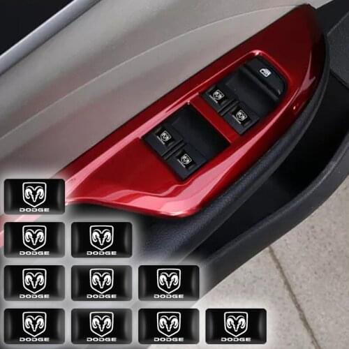 10pcs Epoxy Resin Emblem Badge Sticker Decals For Dodges Challenger RAM 1500 Charger Avenger Caliber Nitro Auto Accessories