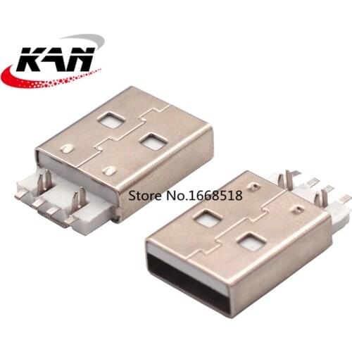 10pcs board end USB male head AM Harpoon SMD 180 degree USB socket connector U disk commonly used male white glue