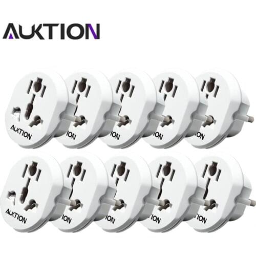 10Pcs/Lot AUKTION Universal 16A EU Adapter AU US UK EU Electrical Plugs Power Socket Converter AC 250V Home Office Travel Use
