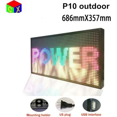 27" x 14" Full color Programmable Scrolling LED Sign - Outdoor UVproof LED Display aluminum Metal Case