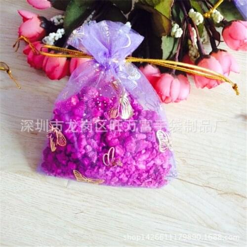 50Pcs Butterfly Drawable Organza Bags 7x9 9x12 11x16cm Jewelry Packing Wedding/Christmas Gift Bags Sachet Organza 5z
