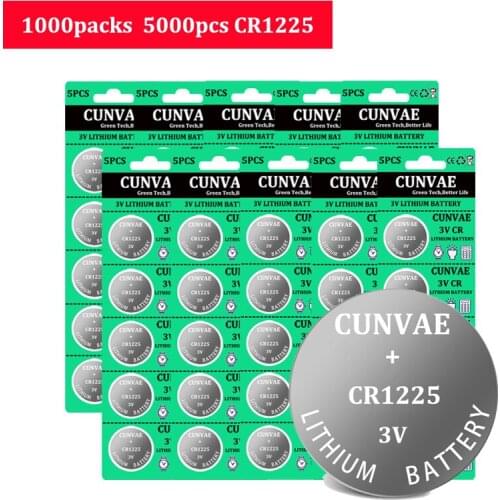5000pcs 3V Lithium Button Battery CR1225 1225 BR1225 LM1225 KCR1225 EE6220 For Remote control Toy Watch Calculator Electronic sc