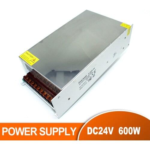 600W Switching Power Supply 25A DC24V Source Adjustable Power Adapter Input Voltage AC110V/220V for Engraver Machine Tool