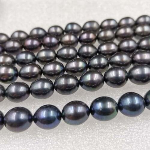 AAA Wholesale 5strands 10mm rice black fresh water cultured pearl loose beads