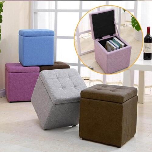 Large Storage Dressing Makeup Footstool Pouffe Footrest Seat Folding Shoe Bench Footstool Can Sit With Lid Storage Box Stool