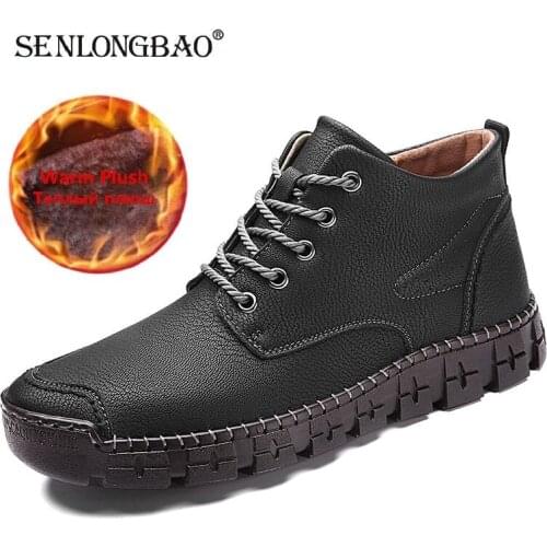 New Mens Boots Plush Warm Mens Winter Boots British Style Mens Snow Boots Winter Classic Mens Ankle Boots Zapatillas Hombre