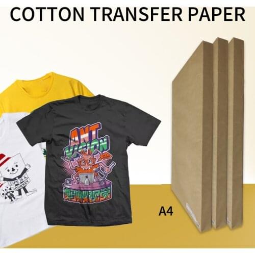 A4 dark color cotton heat transfer paper dark color T-shirt hat pillow iron paper suitable for inkjet printer with transfer ink