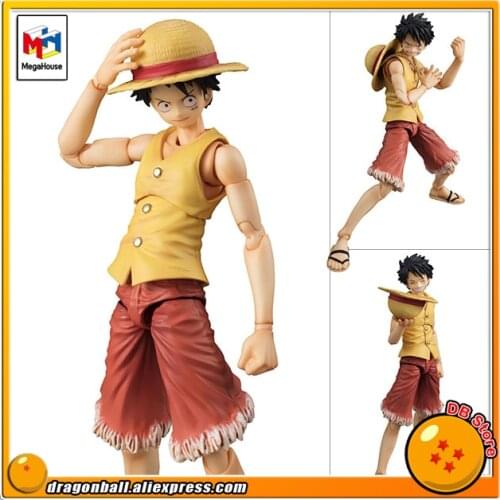 Japan Anime "ONE PIECE" Original MegaHouse Variable Action Heroes Action Figure - Monkey D. Luffy PAST BLUE (Ver.Yellow)