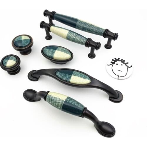 LCH Nordic Style Wardrobe Hardware Green Whhite Color collision Porcelain Drawer Door Pull Ceramic Handle European Style