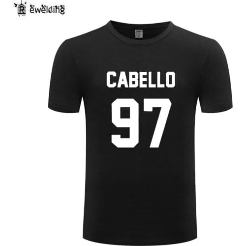 Camila Cabello 97 Men T Shirt Hip Hop Fifth Harmony 5H T Shirts Men Cotton Short Sleeve Punk Rock Male Tops Tees Camiseta Hombre