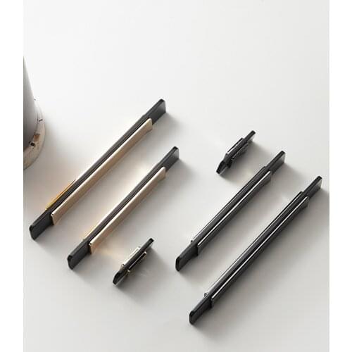 Golde/Black/Gray Spliced Cabinet Handle Cabinet Pulls Drawer Pulls Golden Knobs and Handles Furniture Hardware Cupboard Knobs