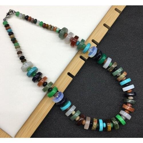 Hot sell cross-border new natural stone colorful wild abacus beads necklace fashion jewelry