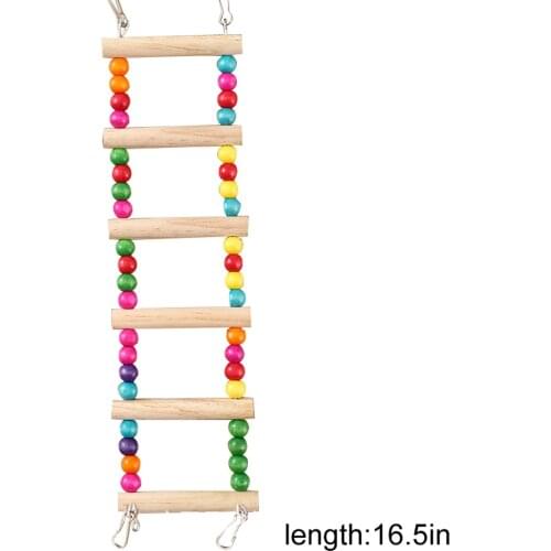 Birds Toy Wooden Ladders Swing Scratcher Perch Climbing 3/4/5/6/7 Ladder Bird Cage Hamsters Parrot Toys Hanging Pet Supplies