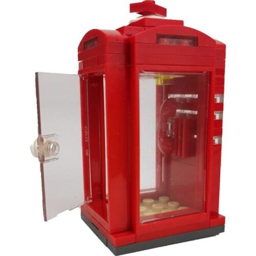 City Blocks MOC Bricks Street View Telephone Booth Set Building Blocks Toys for Children Assemble Block City DIY Parts Learning