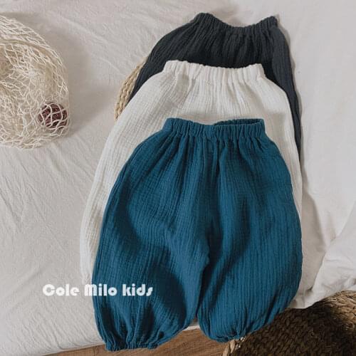 Boys summer cotton girl lantern pants childrens nine-point pants baby girl pants korean baby clothes girl pants