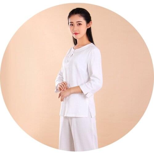 Linen tai chi suits kung fu martial arts wushu clothing zen lay meditation yoga uniforms Conjuntos de artes marciales