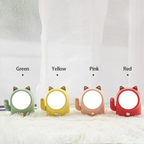 Lucky Cat Night Light USB Rechargeable Touch Lamp Bedroom Bedside Night Lights Dimming Light Cartoon LED Desk Lamp for Children