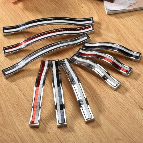 96/128/160mm Fashion Modern Door Knobs & Handles Crystal Diamond Furniture Cabinet Kitchen Wardrobe Cupboard Drawer Pull Handles