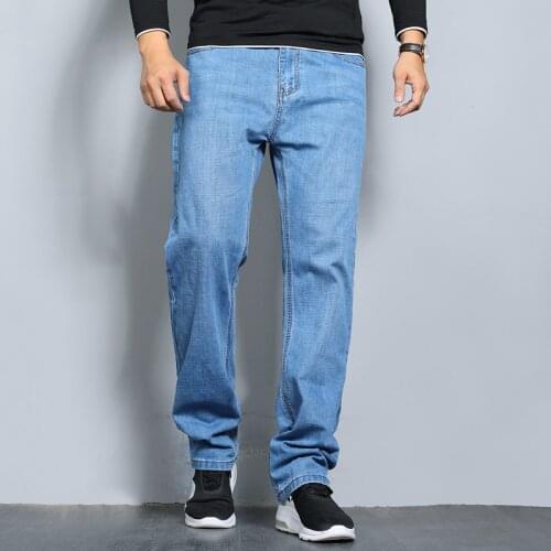 High Quality 2021 New Autumn Mens Red Jeans Classic Style Straight Elasticity Cotton Denim Pants Male Brand Large size Trousers
