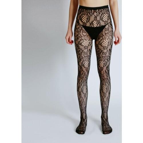 New Designs High Quality Sexy Flower Tights Fish Net Hole Classic Pantyhose Womens Jacquard Mesh Stockings