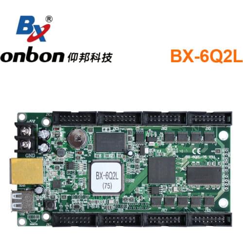 Onbon BX-6Q2L support 512 * 256 pixel 8 X HUB75 ethernet RJ45 port asynchronous full color LED display controller for P3, P2.5
