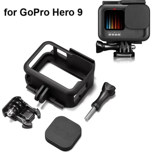 Plastic Frame Cage for GoPro Hero Black 9 Protective Housing Case Cold Shoe Adapter Mount for gopro 9 Action Camera Accessories