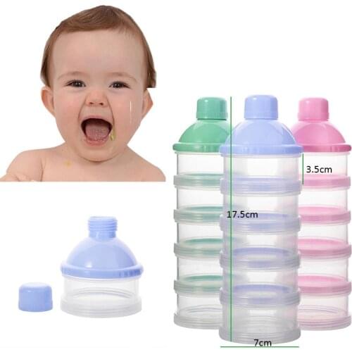 Portable Newborn Baby Milk Powder Dispenser Travel Kids Baby Feeding 4 Layers Milk Powder Dispenser Bottle Storage Container