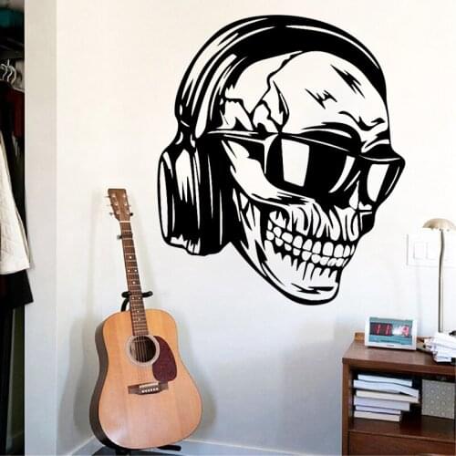 Cool Skull Wall Stickers Modern Fashion Wall Sticker Home Decoration Accessories for Living Room Bed Room Sticker Murals