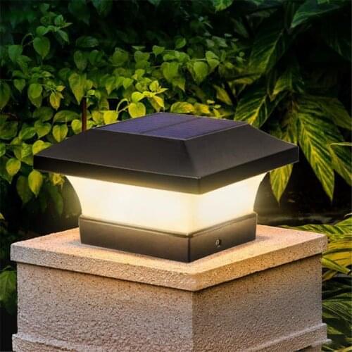 Solar Post Lamp Outdoor IP65 Waterproof Column Head Light For Garden Wall Lamp Column Fence Landscape Lamp Garden Decoration