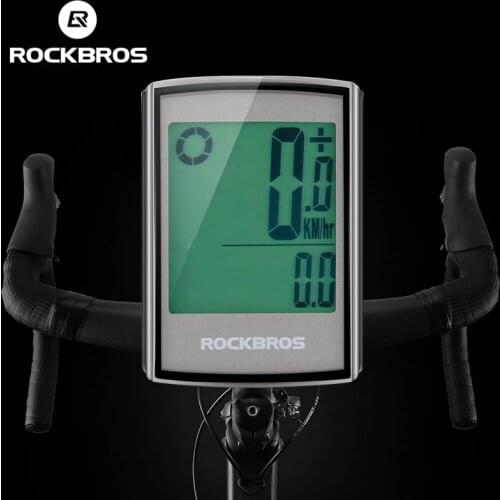 ROCKBROS Waterproof Bicycle Computer LCD Backlight Stopwatch Wireless Cycling Bike Computer Speedometer Odometer MTB Accessories