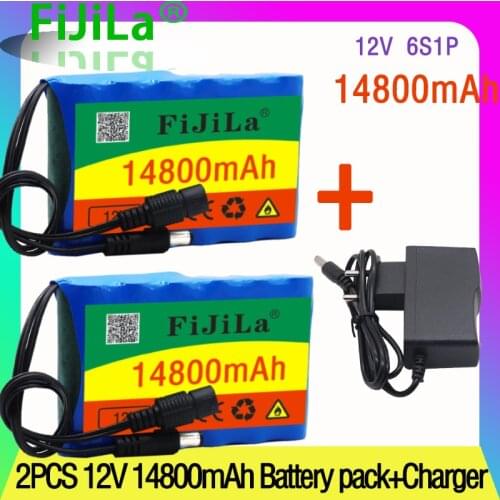 100% original 12V battery pack 14.8Ah 18650 Rechargeable Lithium Ion battery pack capacity DC 12.6V 14800mAh CCTV Cam Monitor