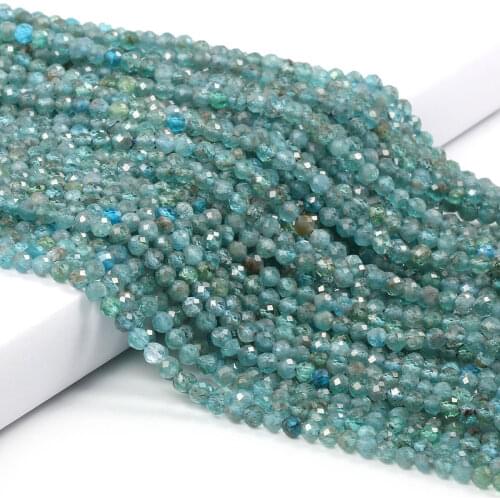 2 3mm Small Beads Natural Stone Apatite Section Loose Beads for Jewelry Making Necklace DIY Bracelet Accessories 38cm
