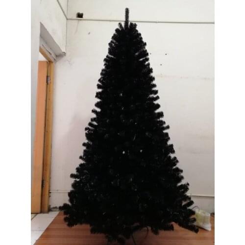 210cm Artificial Christmas Tree with Plastic Stand Holder Base for Christmas Home Party Decortaion (Black)