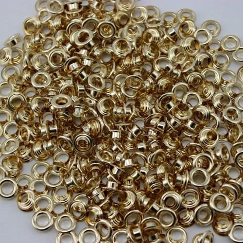 300set 6mm wide-brimmed eyelet Rose gold metal copper eyelets buttons clothes accessory handbag findings