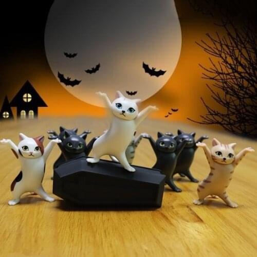 5pcs/set Cat Dolls Pen Holder Airpods Holder Cute Kawaii Action Figure Home Desk Decoration Toys Gift For Children Kids Adults