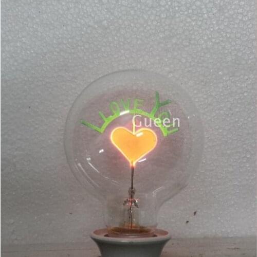6PCS/Lot G80 E27 Flame Light Edison Retro Love Bulb Decorative lighting For Party Chrismas Bedroom Bar Coffee Shop Club Store