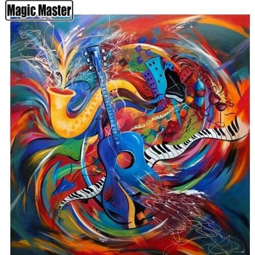 Diamond Embroidery Music Diamond Painting Cartoon Diamond Mosaic Guitar 5D Diy Needlework Full Square Drill Home Decor
