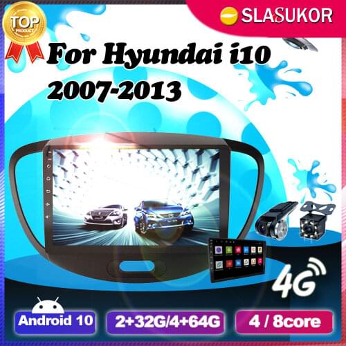 6+128G Android Auto For Hyundai i10 2007 2008 2009 2010 -2012 2013 4G RAM Video Player Navigation Car GPS DVD Cable Canbus 2 din