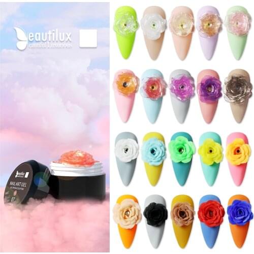 Beautilux Crystal Clear 4D Sculpture Gel Plasticine Nail Art Design UV LED Cartoon Flower Gels Gum Nails Mud DIY Maincure 6g