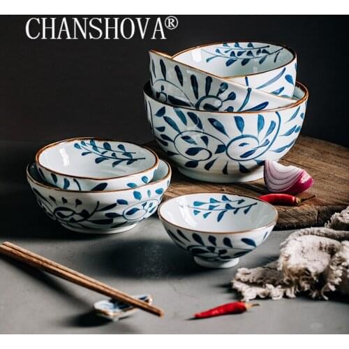 CHANSHOVA Modern style Under-glaze painted Ceramic Handmade soup bowls ramen bowl Salad plate China Porcelain Tableware H226