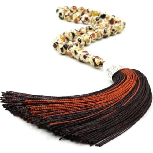 Smell Tasbih resin rosary Muslim prayer beads misbaha Cotton tassel gift ramadan
