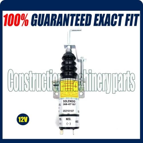 Fast free shipping, 12V Fuel Shutdown Shut Off Solenold Lister Petter LPW LPWS LPWT Engine Genset 366-07197