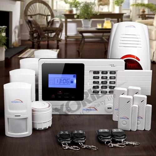 HOMSECUR Wireless&wired GSM SMS Home Security Alarm System+Wireless Flash Siren